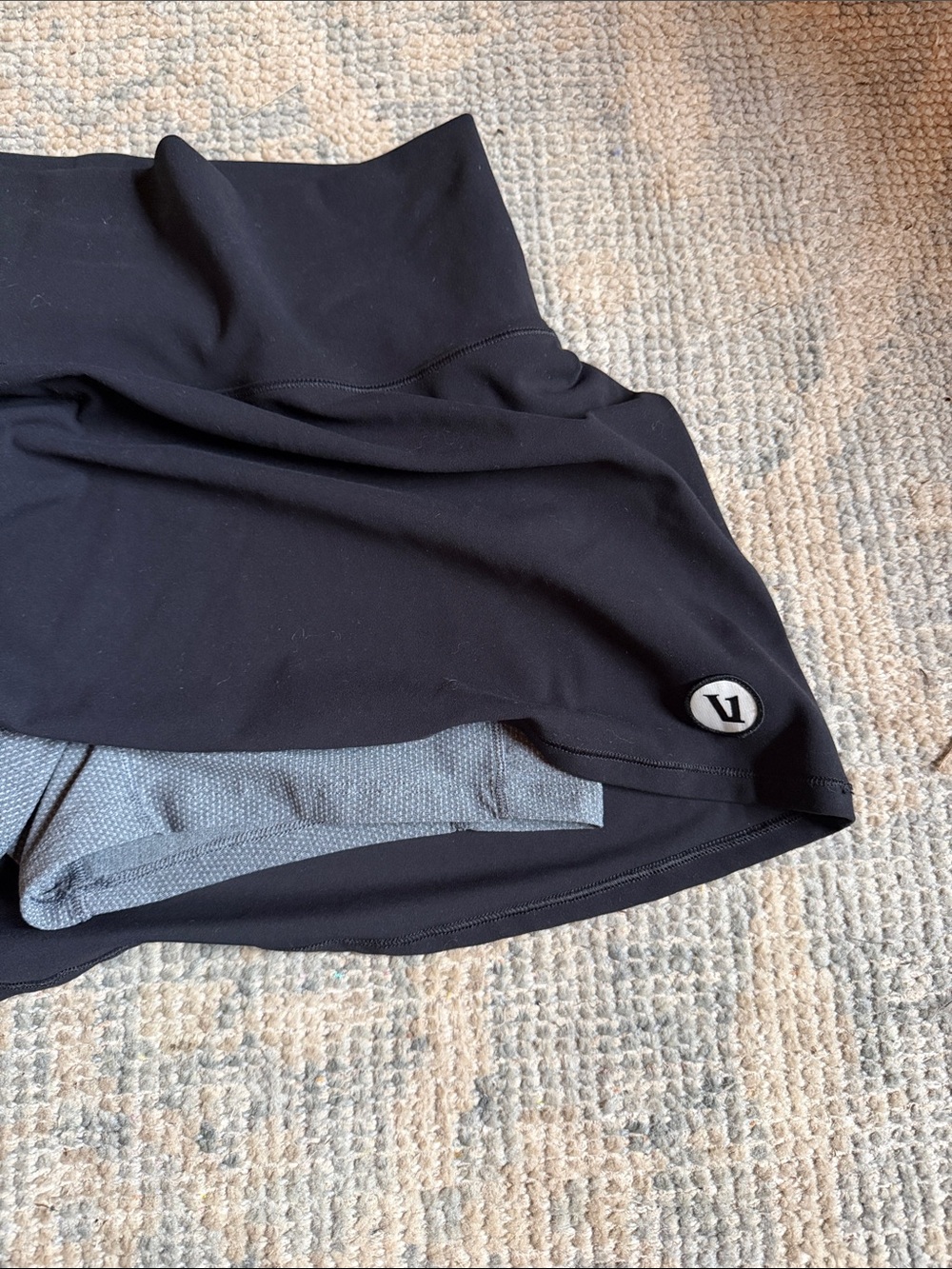Vuori Black Athletic Skirt with Built-In Shorts - Picture 2 of 3